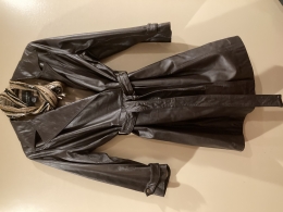 Leather coat, brand new( Centigrade leather) ,dark brown 