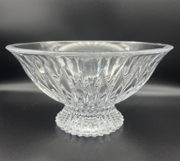 Vintage Leaded and Footed Decorative Crystal Bowl, 9.5”wide, Pristine condition