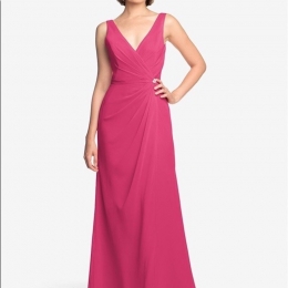 Catherine Designer Halter Bridesmaid/Formal Hot Pink size 4