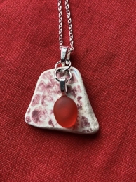 Red Scottish sea worn pottery