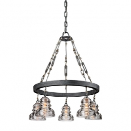 Industrial Style Wagon Wheel Chandelier