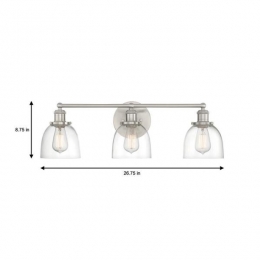 Evelyn 3-Light Brushed Nickel Vanity Light