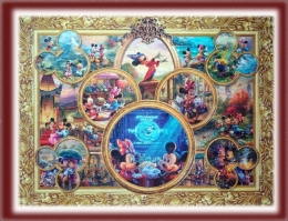 Micky & Minnie's ~Painter of Light Puzzle Art - LL Jones Gallery